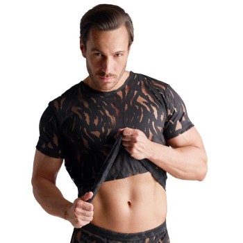 Svenjoyment Kurzarm-Shirt in Ausbrenner-Optik