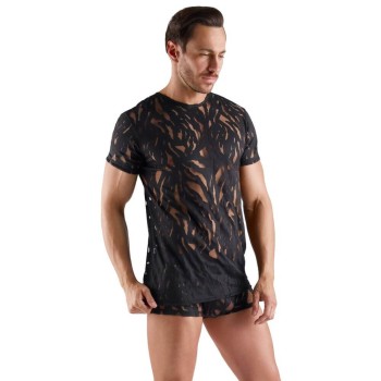 Svenjoyment Kurzarm-Shirt in Ausbrenner-Optik