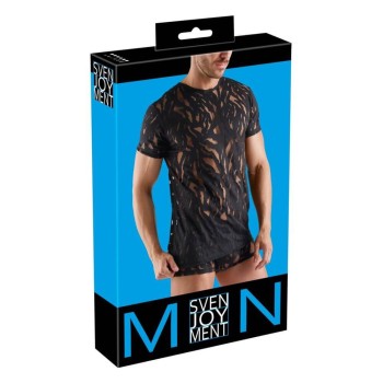 Svenjoyment Kurzarm-Shirt in Ausbrenner-Optik