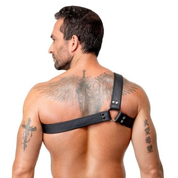 Zado Brustharness aus doppellagigem Leder schwarz