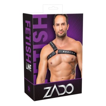 Zado Brustharness aus doppellagigem Leder schwarz