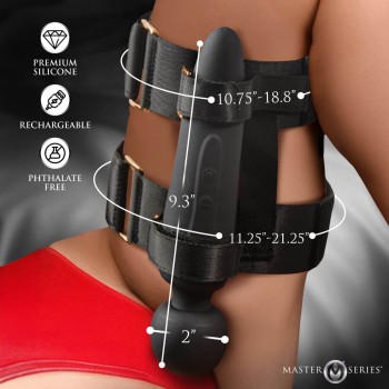 Master Series Thunderstick - Wand-Massager mit Oberschenkelgurt