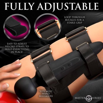 Master Series Thunderstick - Wand-Massager mit Oberschenkelgurt