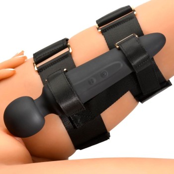 Master Series Thunderstick - Wand-Massager mit Oberschenkelgurt