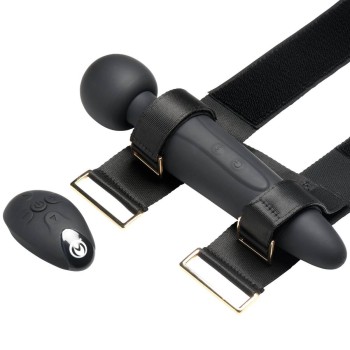Master Series Thunderstick - Wand-Massager mit Oberschenkelgurt