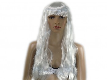 Perücke weiß lang und leicht wellig