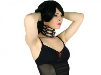 4fach Slave Halsband mit O-Ring