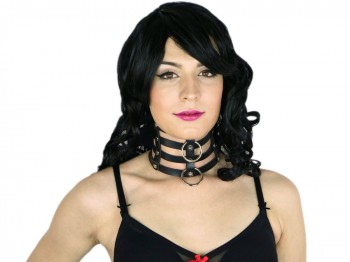 4fach Slave Halsband mit O-Ring