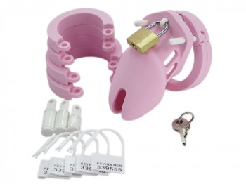 Male Chastity CB-XS Silikon Peniskäfig rosa