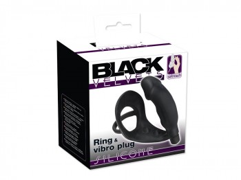 Black Velvets Cockring & Analplug mit Vibration