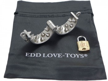 Edelstahl Ballstretcher mit 2 Reihen Spikes und Schloss