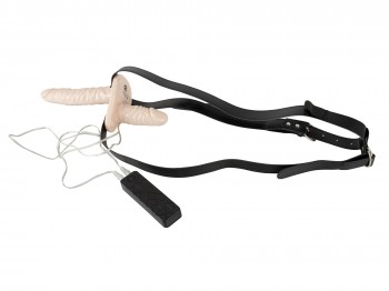 2er Strap-on Duo mit zwei Latex-Vibratoren