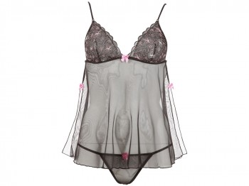 Cottelli Lingerie Schwarzes Babydoll Set Gr. M