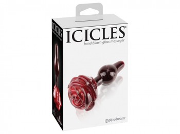 Icicles No.76 Rosenplug rot Glas-Analplug