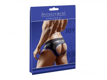 Svenjoyment Schwarz-blauer Jock in Neopren-Gummioptik