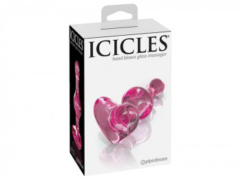 Icicles No.75 Herz Glas-Analplug pink