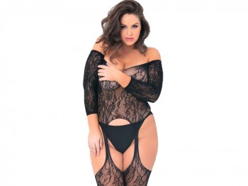 René Rofé Schulterfreier Catsuit in Strapsoptik Gr. XL-XXL