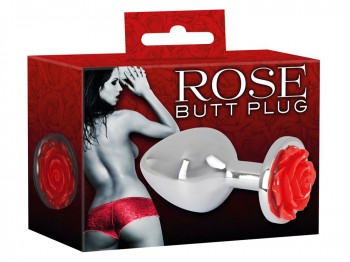 You2Toys Butt Plug mit roter Rose 34mm
