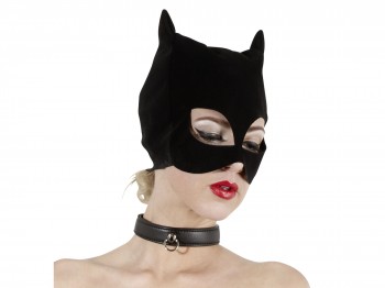 Bad Kitty schwarze Katzenmaske Nubuklederoptik