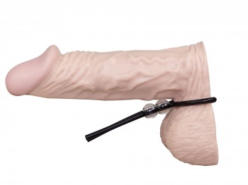 Silikon Penisschlaufe mit zwei Kunststoff-Perlen