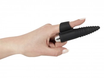 Black Velvets gerillter Fingervibrator 10 cm