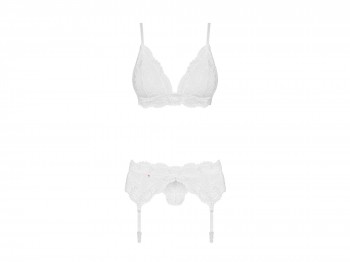 Obsessive 3-teiliges Dessous Set aus weißer Spitze Gr. S/M