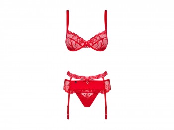 Obsessive 3-teiliges Dessous Set in rot