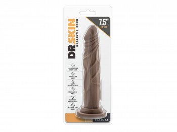 Dr. Skin Realistic Dildo schlank mit Saugfuß 19 cm braun