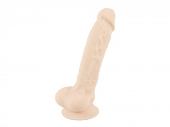 Silikonüberzogener Naturdildo mit Kern aus Silexpan 18 cm