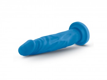 Neo Sensa Feel Dildo schlank mit Saugfuß 19 cm neonblau