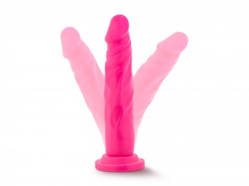 Neo Sensa Feel Dildo schlank mit Saugfuß 19 cm neonpink