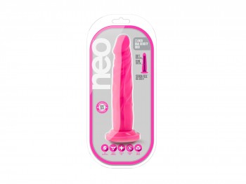 Neo Sensa Feel Dildo schlank mit Saugfuß 19 cm neonpink