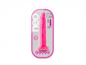 Neo Sensa Feel Dildo schlank mit Saugfuß 19 cm neonpink