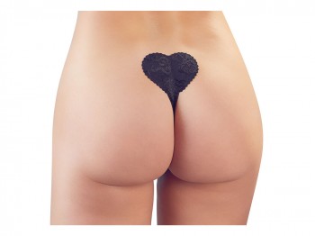 Cottelli Accessoires Schwarzer Klebestring mit Baumwollzwickel