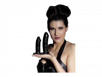 Zado Leder-String mit 3 Dildos Gr. S/M und L/XL