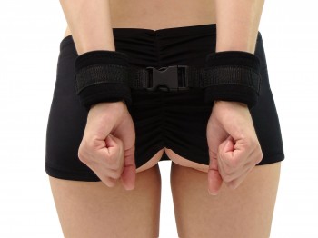 Soft-Bondage Klettfesseln mit Klick-Verschluss schwarz