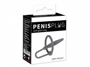 Penisplug Penisplug mit Eichelring Silikon grau