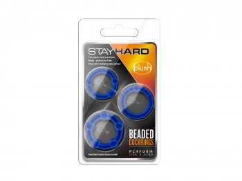 Stay hard beaded Ringe blau 3tlg.