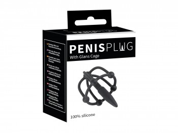 Penis Plug with Glans Cage schwarz