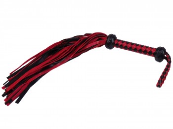 Klassischer BDSM Flogger schwarz rot