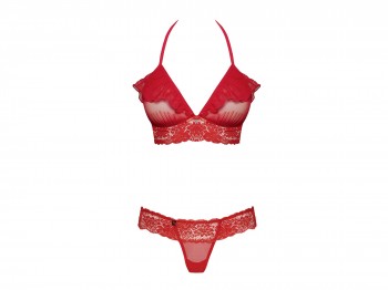 Obsessive Rotes Neckholder-BH und String Set Gr. L/XL