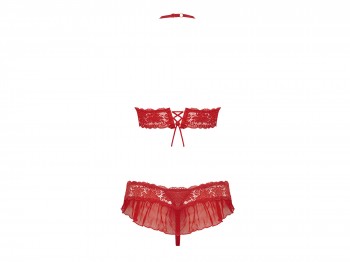 Obsessive Rotes Neckholder-BH und String Set Gr. L/XL