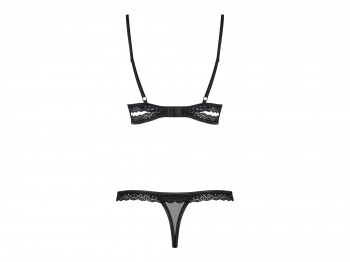Obsessive Schwarzes BH und String mit Spitze am Bund Set Gr. S/M