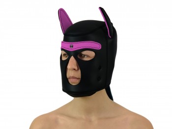 Petplay Neopren Hundemaske Good Puppy schwarz pink