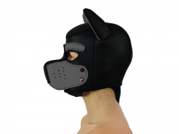 Petplay Neopren Hundemaske Good Puppy schwarz grau