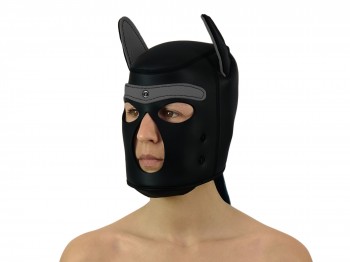 Petplay Neopren Hundemaske Good Puppy schwarz grau