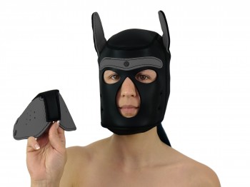 Petplay Neopren Hundemaske Good Puppy schwarz grau