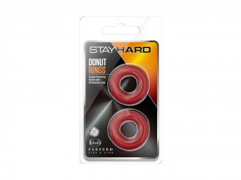 Stay Hard Donut Rings rot 2er Set