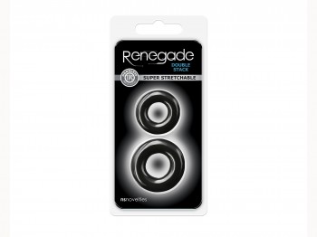 Renegade Double Stack schwarz Ringe 2er Set