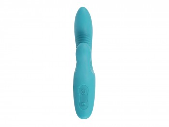 Javida Vibrator mit Klitorisreizer türkis 18 cm